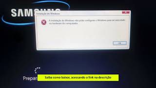 Solução A instalação do Windows não pôde configurar o Windows para [upl. by Eirual]