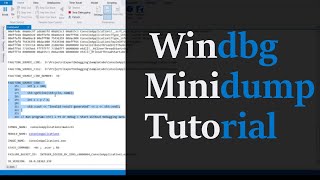 Windbg minidump basic tutorial  Extended [upl. by Dalton]