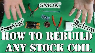 How To Rebuild and Rewick Almost Many Stock Coil  Prebuilt coils Including SMOK TFV Mesh Pro [upl. by Roumell136]