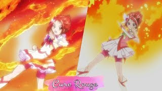 キュアルージュ  Cure Rouge Transformations Comparison [upl. by Aitahs]