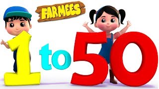 1 to 50 numbers song  Big Number Song For Children by Farmees [upl. by Leuneb738]