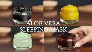 4 Overnight aloe vera masks for clear skin  turmeric coffee tea tree amp charcoal mask [upl. by Lowndes]