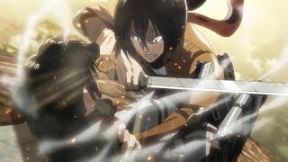 Mikasa vs Levi  Levi hits Eren then Mikasa Attacks Levi [upl. by Anayik531]