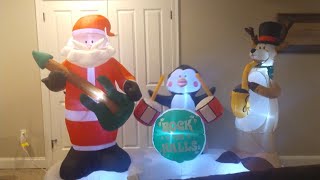 UnboxingReview Gemmy 2019 8ft Santa Musical Band Airblown Inflatable Review [upl. by Kannav]