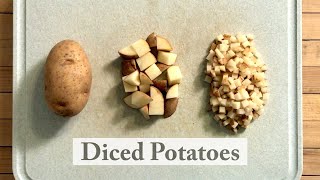 How to Dice Potatoes into Cubes Large amp Small [upl. by Eednus]