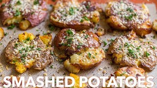 Crispy SMASHED POTATOES  Easy Side Dish [upl. by Twyla]