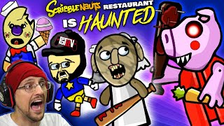 PIGGY invades FGTeeVs HAUNTED Restaurant Revenge 4 Granny Scribblenauts Unlimited 4 [upl. by Sivie]