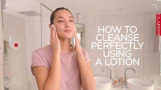 How to perfect cleansing using a lotion  Clarins [upl. by Oiluig306]