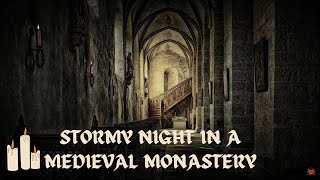 Stormy Night In A Medieval Monastery🙏  ASMR Ambience [upl. by Ireg]