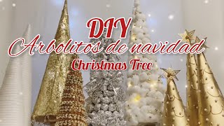 MANUALIDADES NAVIDEÑAS COMO HACER ARBOLITOS DE NAVIDAD ELEGANTES DIY PARA DECORAR LA CASA NAVIDAD [upl. by Edmea]