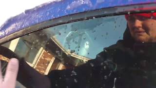 How to Unfreeze Frozen car door  Drop down window EASY [upl. by Nawor]