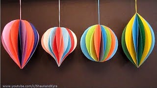 3D Paper Ornaments  Holiday Decorations  DIY Winter Decor  Crafts For Kids [upl. by Eceinehs461]