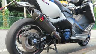 YAMAHA Tmax 530 【Akrapovic Exhaust Full System NO DB KIIER】 [upl. by Rehpretsirhc42]