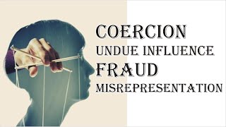 Coercion Undue Influence Fraud Misrepresentation  Indian Contract Act 1872  Law Guru [upl. by Yolande]