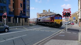 Rare Massive Crossing at Canute Road Level Crossing Southampton [upl. by Narak]