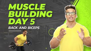 Muscle Building Workout DAY 5  Back workout  Lats workout amp Biceps workout  Yatinder Singh [upl. by Pontius]