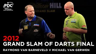 BRILLIANT BARNEY  Van Gerwen v Van Barneveld  2012 Grand Slam of Darts Final [upl. by Elicul941]