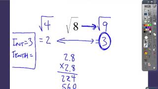 7 4 1 Estimating Square Roots to the Nearest Tenth [upl. by Bondon]