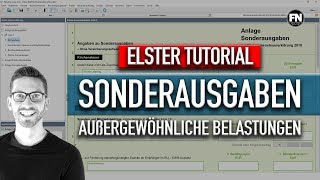 Anlage Sonderausgaben 2019 Elster ausfüllen – Steuererklärung 2019 Elster Tutorial 2020 [upl. by Eardnoed]