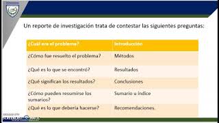 Estructura del reporte de investigación [upl. by Mayhew676]