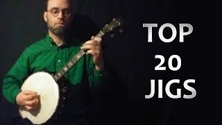 Top 20 Irish Jigs Slow on Tenor Banjo with notes [upl. by Silda547]