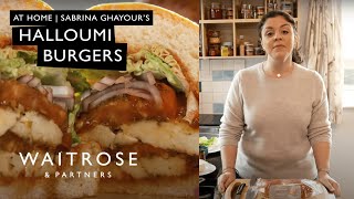 Sabrina Ghayours Halloumi Burgers  At Home  Waitrose [upl. by Denyse385]