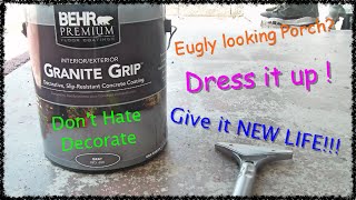 How to paint concrete patio with Behr Granite Grip floor covering [upl. by Nations]