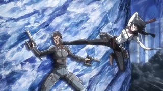 Gun Fight Against Sword  Levi and Mikasa vs 100 Military Police English Dub [upl. by Ladnor]