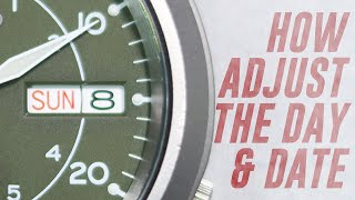 How to Adjust the Day and Date on an Analog Watch [upl. by Enyahs68]