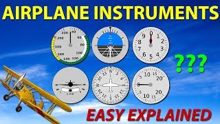 AIRPLANE instruments  The basic 6  EASY explained [upl. by Nadda]