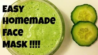 EASY HOMEMADE Cucumber Face Mask using 2 ingredients ONLY [upl. by Holbrook]