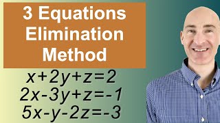 Solving Systems of 3 Equations Elimination [upl. by Greenstein]