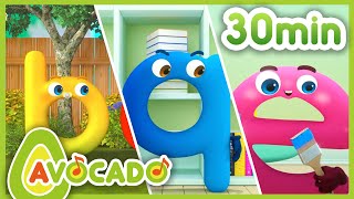 Phonics Song 30min  abcd song amp Dance song for kids amp SingAlong and dance  AVOCADO abc [upl. by Ived]