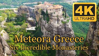 Meteora Greece Six Incredible Monasteries 70 min in 4K [upl. by Aruat952]