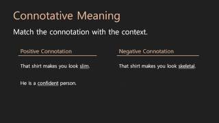 Grammar Lessons  Connotative Meaning [upl. by Sivle578]