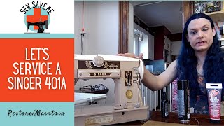 How to Clean Oil and Grease a Singer 401a Vintage Sewing Machine [upl. by Rosio]