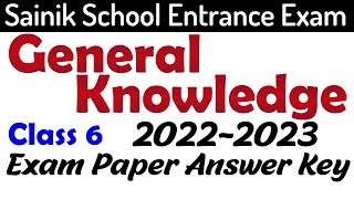 Sainik School General Knowledge 2022  2023 GK Questions and Answers  AISSEE [upl. by Ahsimek681]