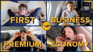 Flying With LUFTHANSA In All Four Classes First Class Business Premium amp Economy [upl. by Shakespeare]