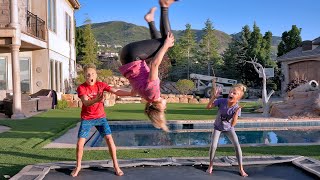 Teaching our mom to do a Back Flip She Can’t say NO [upl. by Sello]