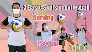 3 Basic Skills in Volleyball [upl. by Fasa]