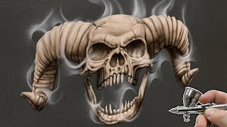 Airbrushing a Skull for Beginners [upl. by Llet]