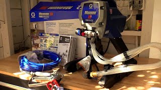 Using My New Graco Magnum X5 Airless Sprayer [upl. by Tanya]