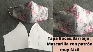 Cómo hacerTapa bocas Barbijo Mascarilla Con patrón muy fácil [upl. by Englebert677]