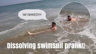 DISSOLVING SWIMSUIT PRANK AT THE BEACH [upl. by Tichon]