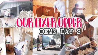 RENOVATING OUR RANCH FIXER UPPER  DEMO DAY 2  THIS WAS SO SATISFYING [upl. by Ennairod]