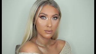 GOLD GLITTER GLAM GODDESS TUTORIAL  EMILY WALKEAR [upl. by Edlitam216]