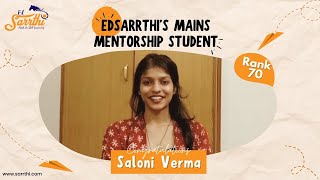 Rank 70 UPSC CSE 2020  Saloni Verma Profile  EdSarrthis Student [upl. by Yve]