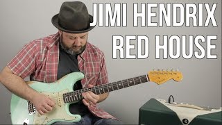 Jimi Hendrix Red House Inspired Guitar Lesson  Tutorial [upl. by Narat]