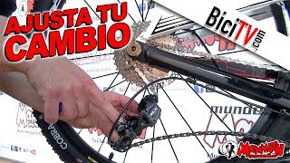 Cómo ajustar un cambio trasero de bicicleta [upl. by Ayikahs]