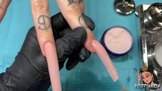 How to apply acrylic on extra long nails [upl. by Jun]